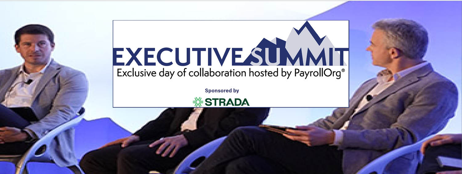 Executives speaking and Executive Summit Banner